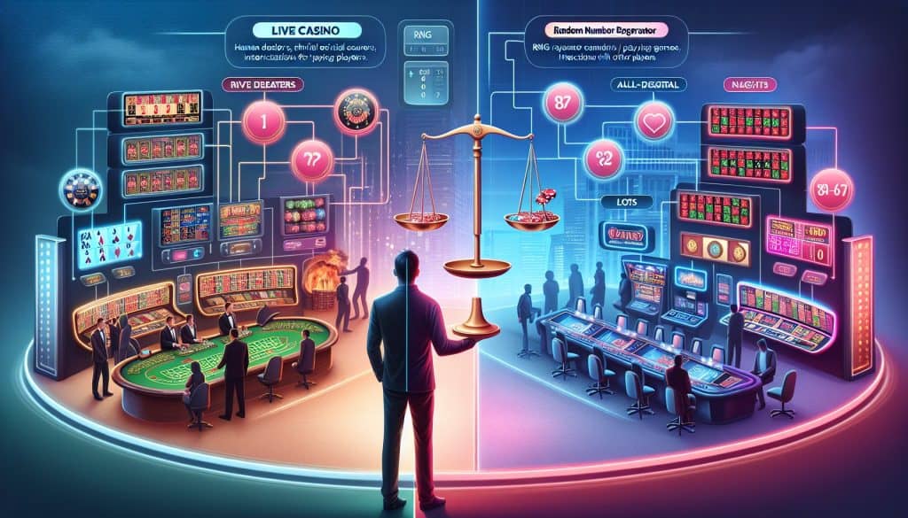 Razlike između casino igara uživo i RNG igara Razlike između casino igara uživo i RNG igara